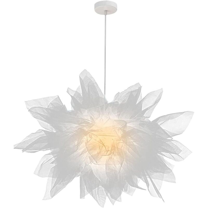 Shmshng - Plafonnier fantaisie gaze design unique - blanc crème, E27, diamètre déplié 45CM