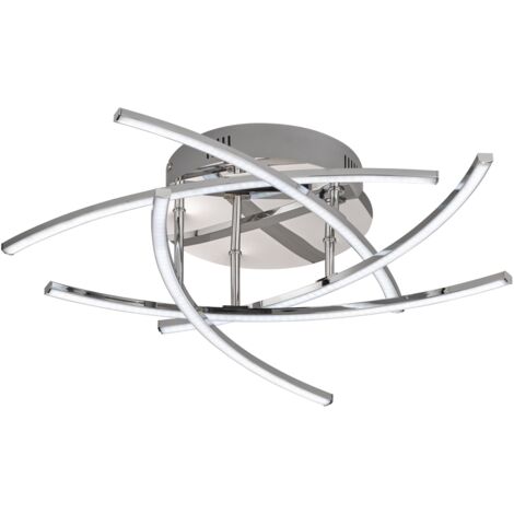 Plafonnier Fischer & Honsel LED Cross TW Métal Chrome 5x4W