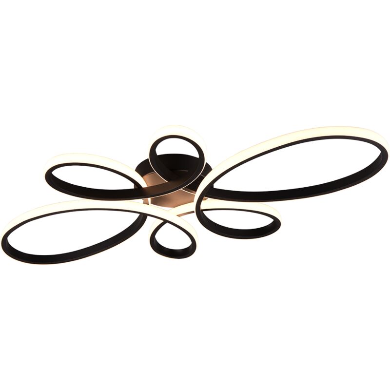 Plafonnier LED SMD 32W 3000K noir mat, variateur SWITCH intégré - Trio - Fly Plafonnier LED SMD 32W 3000K noir mat, variateur SWITCH intégré - Trio - Fly