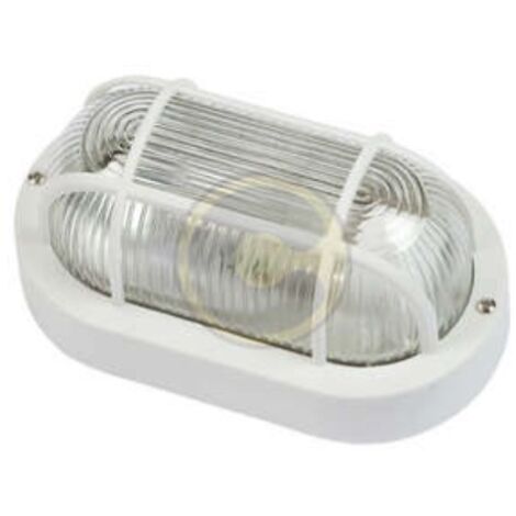 Plafonnier FME Art 62.702 Lampe ovale avec grille E27 blanche pour lampes jusqu&39A  60W