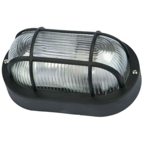 Plafonnier FME Art 62.703 Lampe ovale avec grille noire E27 pour lampes jusqu&39A 60W
