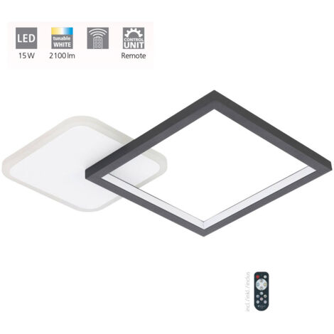 Plafonnier gafares en plastique LED blanc 15W 3000-6500K L: 33 cm B: 33 cm H: 5 cm Dimmable