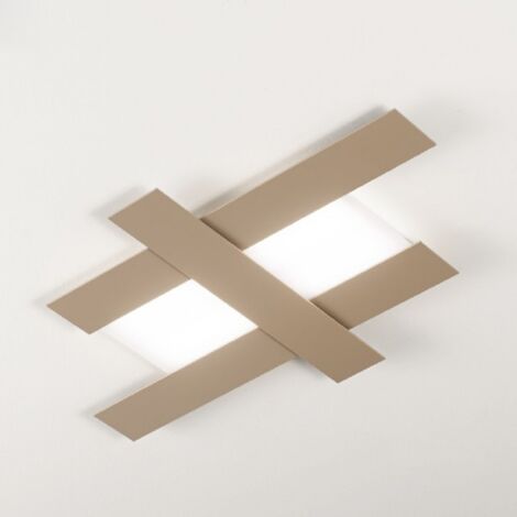 Plafonnier gea luce doha pm led tortora plafonnier ultramoderne, finition métal tourterelle