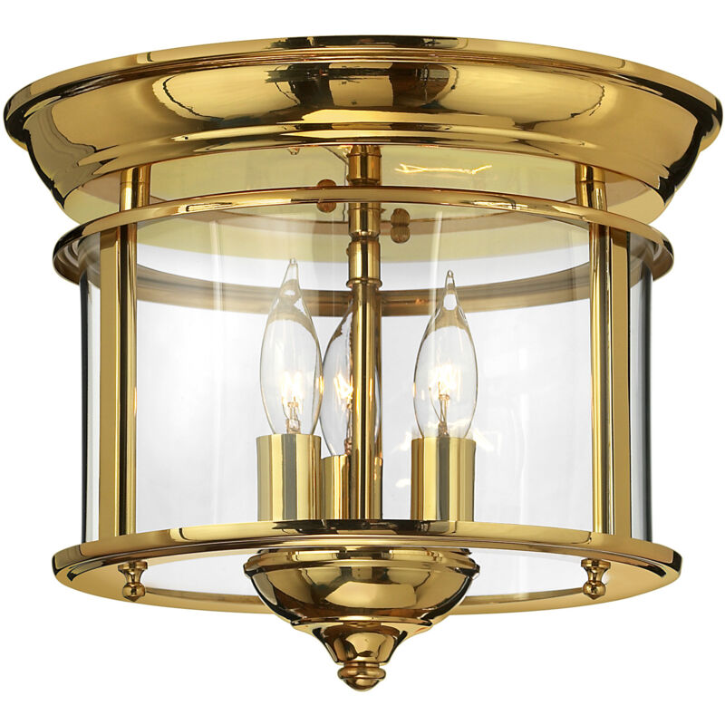 Gentry - Plafonnier encastré à 3 ampoules en laiton poli, E14 - Elstead