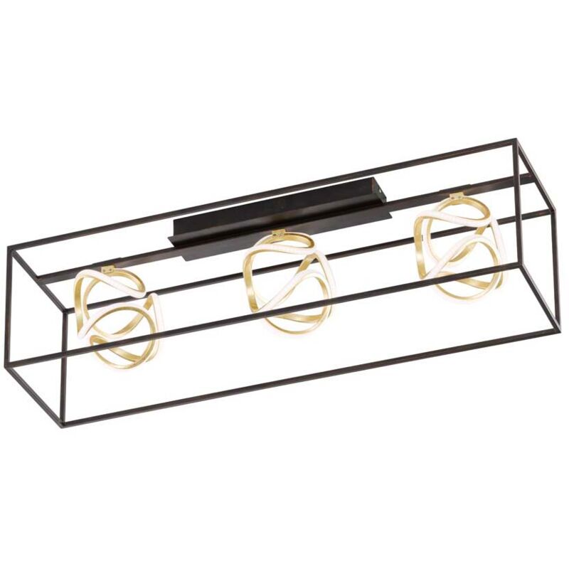 Fischer&honsel - Plafonnier lampe salon lumière lampe led or dimmable métal noir