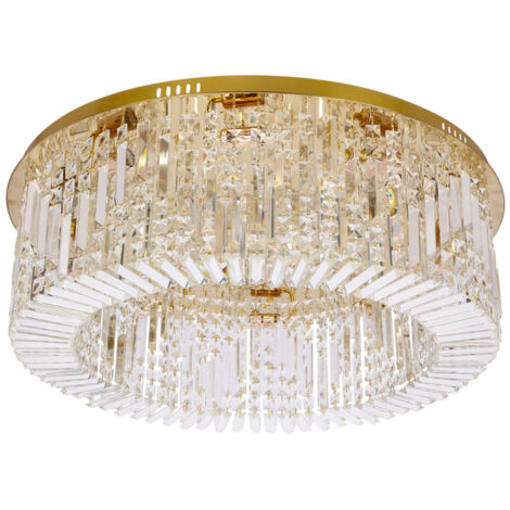Plafonnier glam doré cristal 10xE14 Maranga Candellux