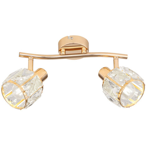 Plafonnier glamour Dubai rosé cristal 2xE14 Candellux