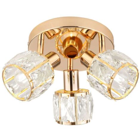 Plafonnier glamour or rose Ø36 3xE14 Dubai Candellux