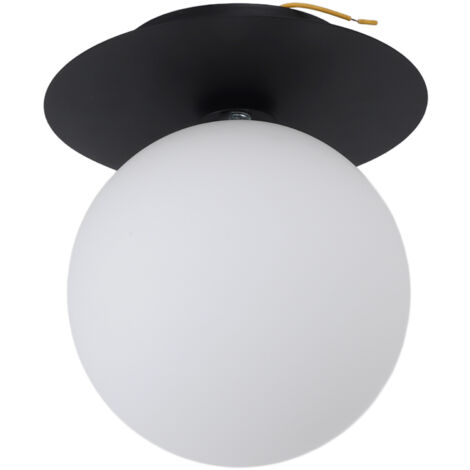 Plafonnier globe en verre blanc Ø18cm, douille G9, pour couloir et entrée, 85-265V