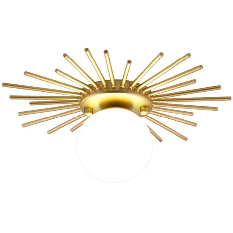 Plafonnier Gold Crystal, plafonnier à abat-jour en verre, plafonnier au design géométrique, adapté aux couloirs (25 cm, lumière chaude)