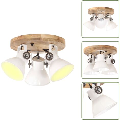 Plafonnier industriel 25 W Blanc 42x27 cm E27 - Luminaire Suspendu - Lampadaire - Applique Murale - Éclairage Intérieur - Plafond