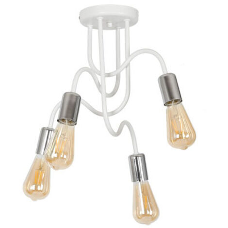 Plafonnier industriel blanc/chrome Dow 4xE27 Luminex