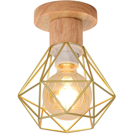 Plafonnier industriel E27, suspension vintage, plafonnier rétro en forme de cage en métal, éclairage de plafond pour salon, cuisine, chambre à coucher