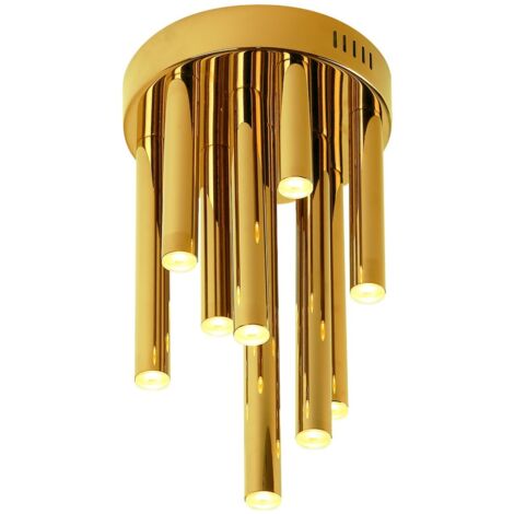 Plafonnier industriel LED 10x10W doré Organic Maxlight