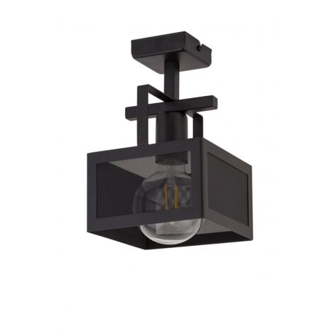 Plafonnier industriel noir Albert E27 15W Sigma déco