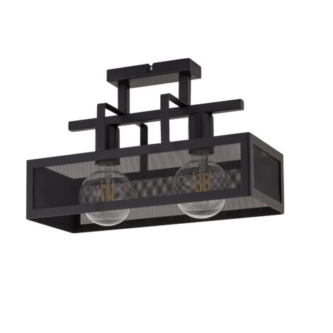 Plafonnier industriel noir double 2xE27 Albert Sigma