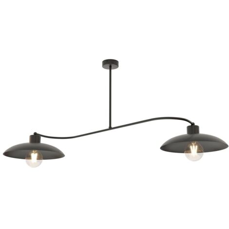 Plafonnier industriel noir métal 2xE27 FOSTER Emibig