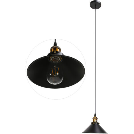 Plafonnier industriel rétro simple en fer forgé noir E27, cage métallique suspendue, 85-240V
