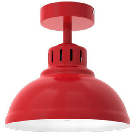Plafonnier industriel rouge mat Sven E27 15W Luminex