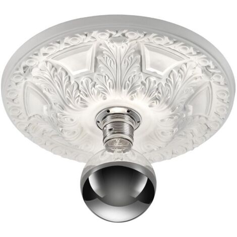 Plafonnier insolite stuc rosace plafonniers plafonnier stuc blanc, plâtre, chic parisien, à concevoir soi-même, 1x E27, DxH 30x6 cm Trio 603300101
