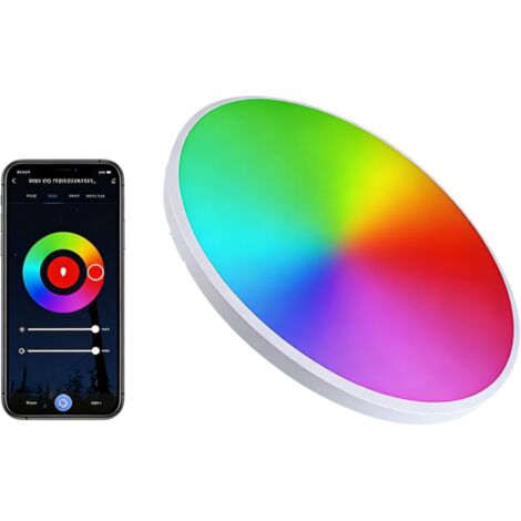 Plafonnier Intelligent WiFi 24W, Compatible Tuya et Alexa, Lampe LED RGB+CCT Dimmable pour la Maison