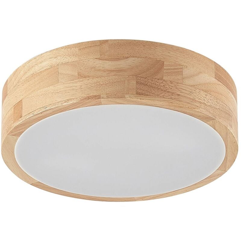 Lindby - Plafonnier à intensité variable 'Tanju' en bois pour salon & salle à manger