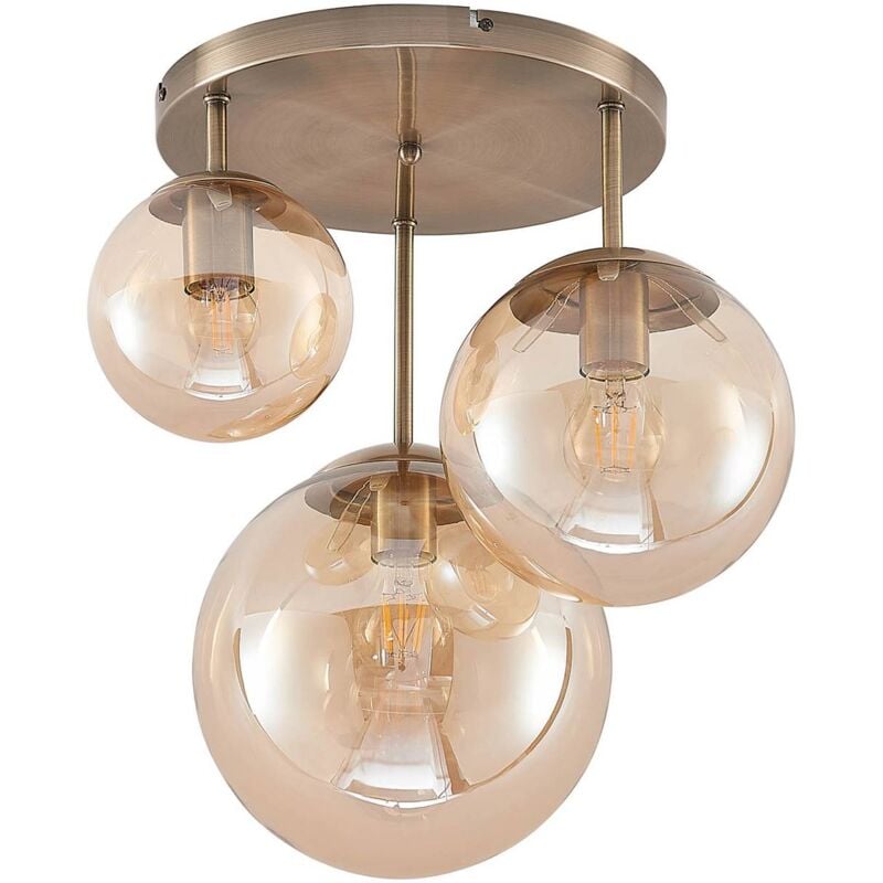 Plafonnier à intensité variable 'Teeja' en verre pour salon & salle à manger