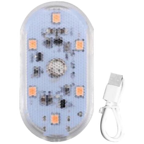 Plafonnier intérieur de voiture rechargeable à 6 LED tactiles, B--