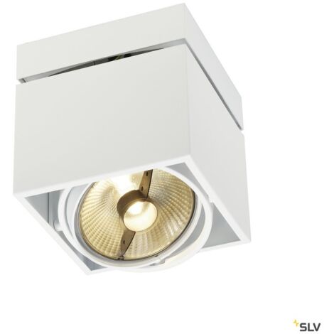 Plafonnier intérieur KARDAMOD simple carré blanc GU10/QPAR111 75W max - SLV - 117101