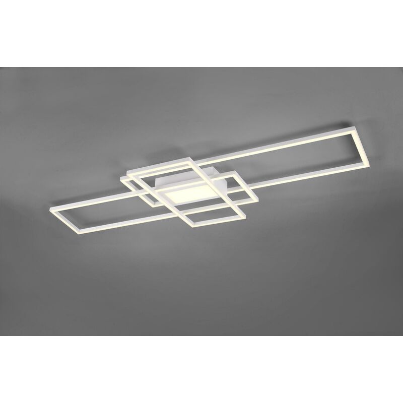 Trio Lighting - Plafonnier irvine led 3 rectangles blanc avec lumiÈre centrale avec tÉlÉcommande multifonctions rÉglage de l'intensitÉ lumineuse et