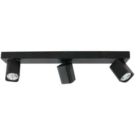 Plafonnier Italux Senova LED noir 3 spots GU10 orient.