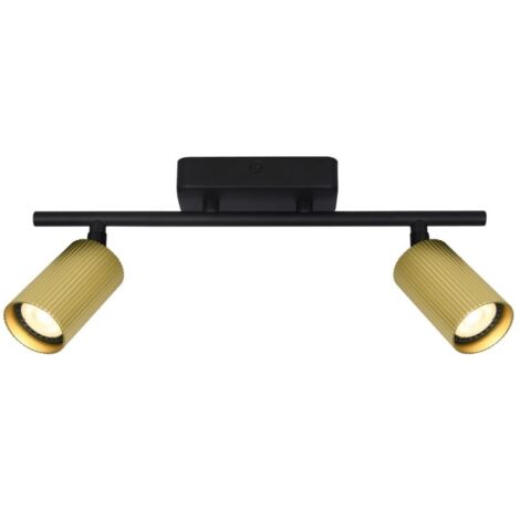 Plafonnier Italux TRIS laiton/noir 2 spots GU10 mobiles