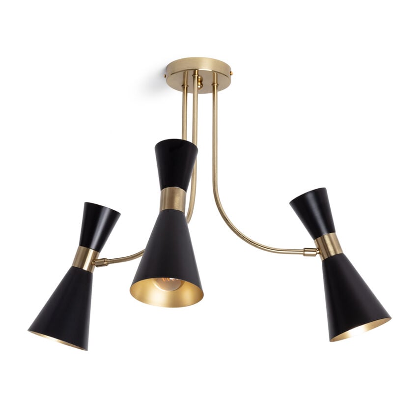 Plafonnier Métal Jigger 3 Spots Noir