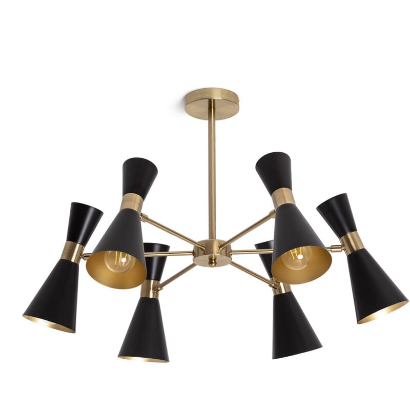 Ledkia - Plafonnier Aluminium 6 Spots Jigger Noir