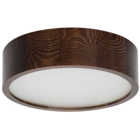 Plafonnier Kanlux Jasmin rond bois wengé 28cm E27