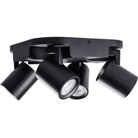 Plafonnier Kanlux Laurin 29129 noir 4xGU10 alu 22cm