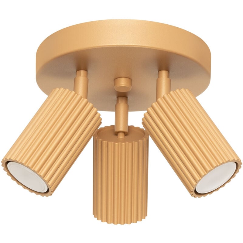 Sollux - Karbon Plafonnier minimaliste à 3 spots dorés