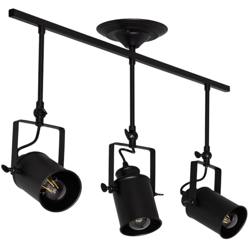 Ledkia - Plafonnier Métal Kijiko 3 Spots Noir