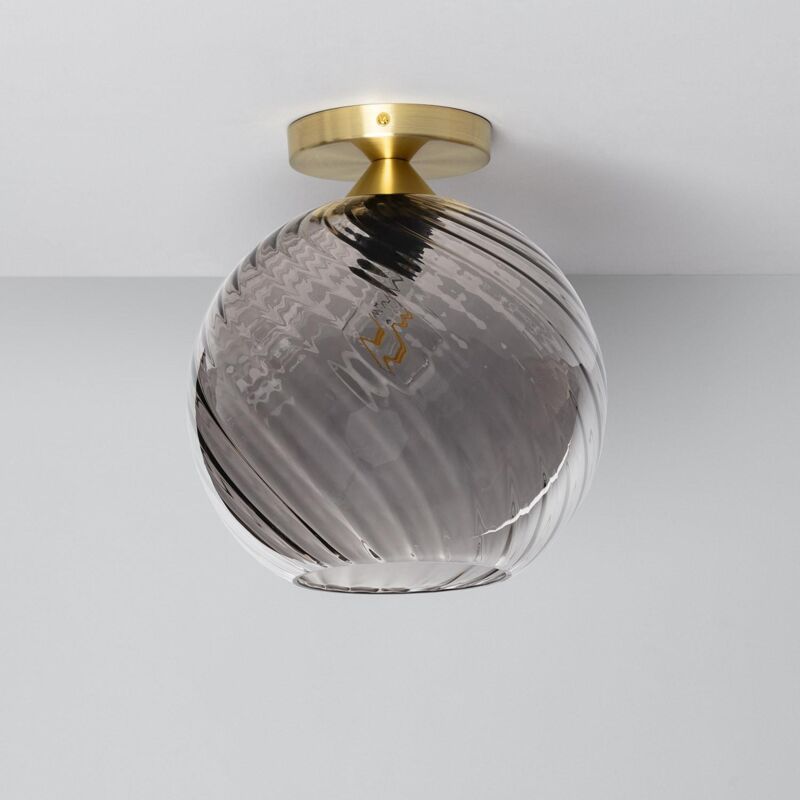 Plafonnier Verre Kikombe Gris Fumée