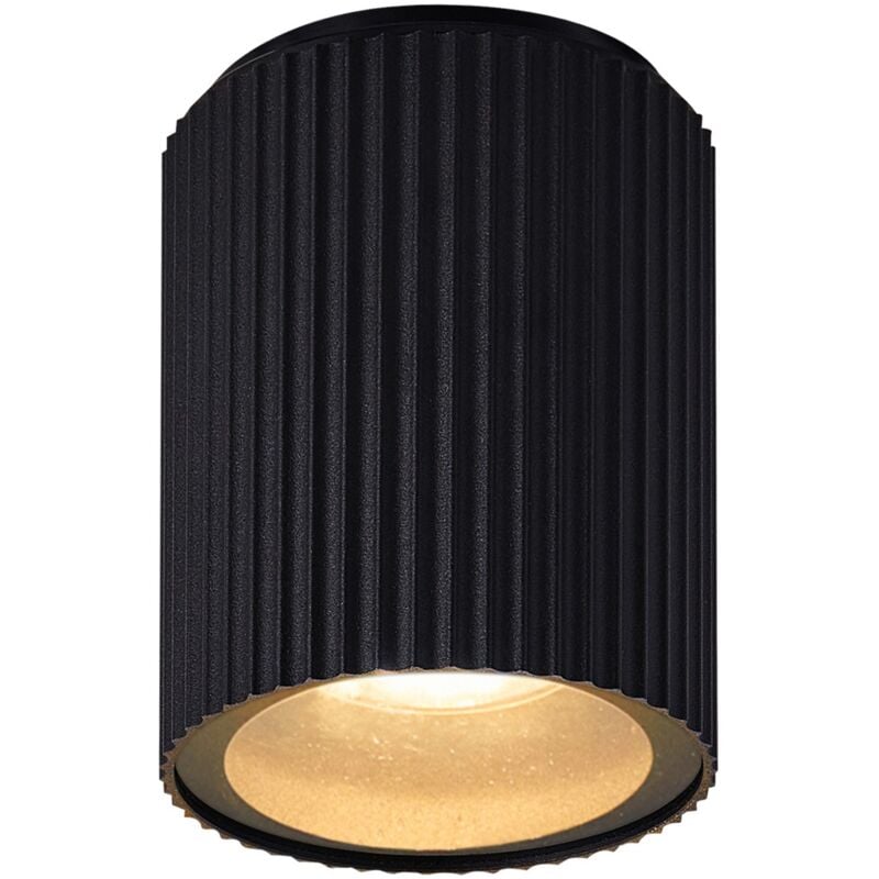 Plafonnier kyklop Ripple Aluminium Noir, H.10,5 IP54 GU10 / Nordlux Extérieur