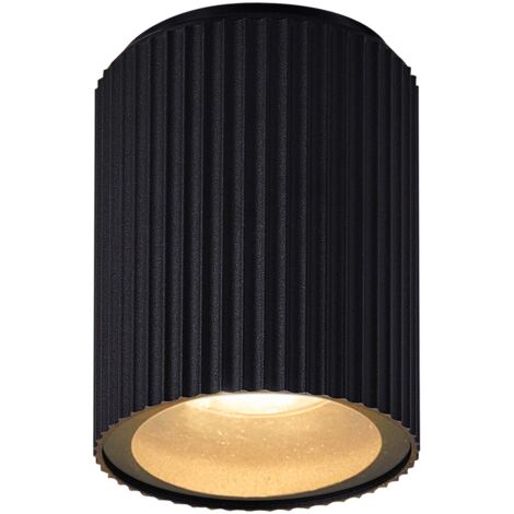 Plafonnier KYKLOP Ripple Aluminium Noir, H.10,5  IP54  GU10 /Nordlux  Extérieur