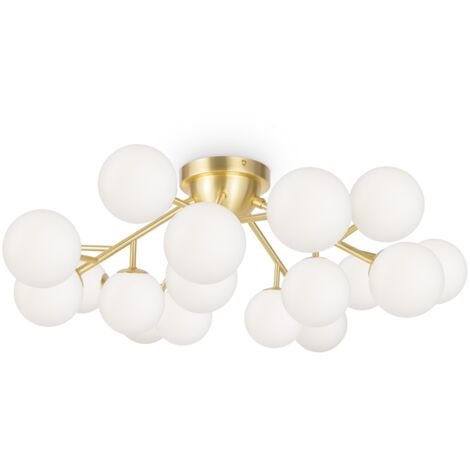 Plafonnier laiton Dallas Maytoni 20 globes blancs G9