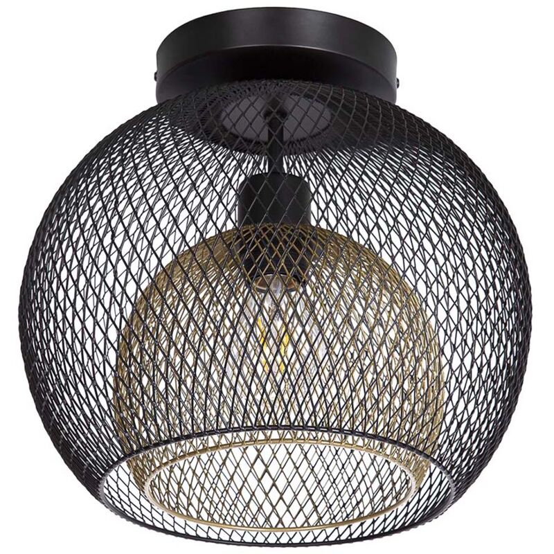 Nowa - Lampe de plafond Lampe de cuisine Grille Lampe de couloir noir or d 30 cm Nowa - Lampe de plafond Lampe de cuisine Grille Lampe de couloir noir or d 30 cm