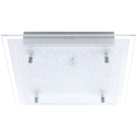 Plafonnier lampe de cuisine plafonnier salon, verre dépoli, 9.7W 1000lm 4000K, LxW 28x28 cm