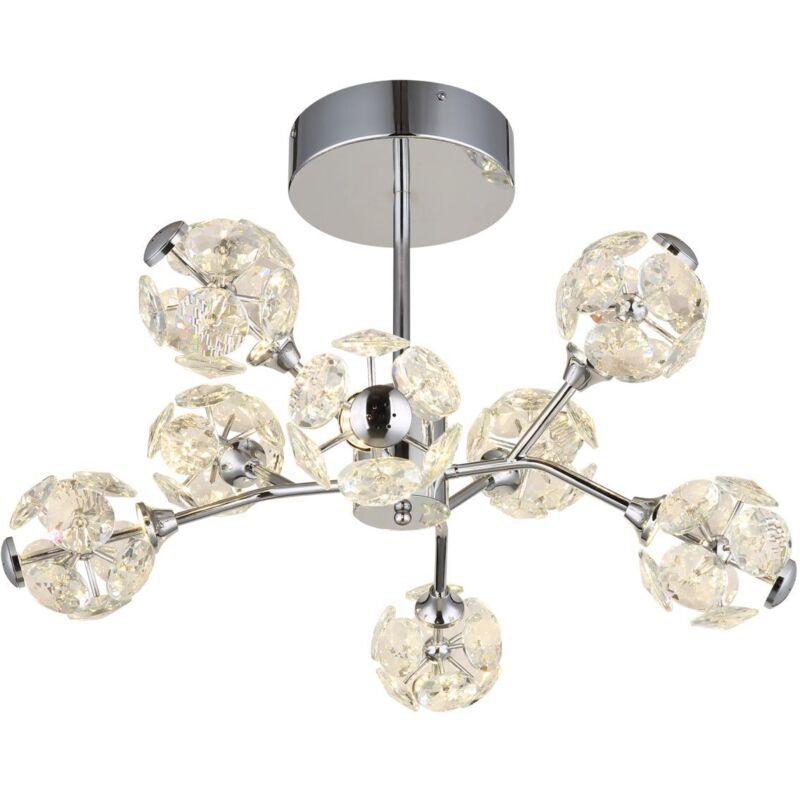Globo - Plafonnier lampe de salle à manger cristaux de verre led 8 lumières d 68 cm