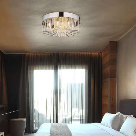 Lustre Luxe 5 Lumières En Laiton Et Cristal Transparent – Style Ancien – Home Decor