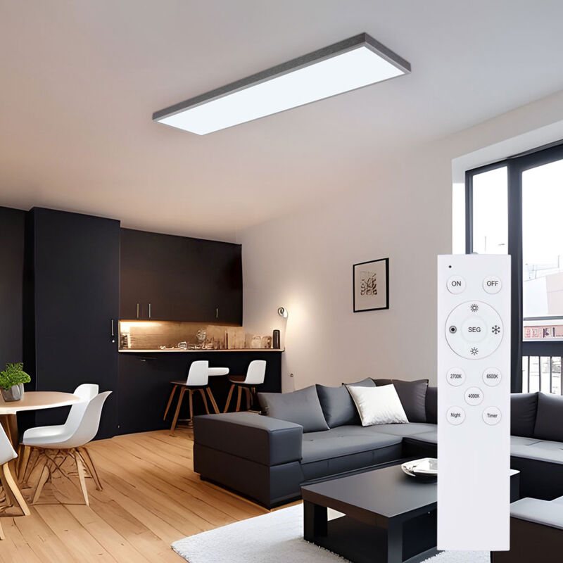 Plafonnier lampe de salon en bois lampe de salon télécommande CCT mémoire LED