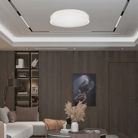 Plafonnier lampe de salon en métal blanc LED dimmable D 50 cm