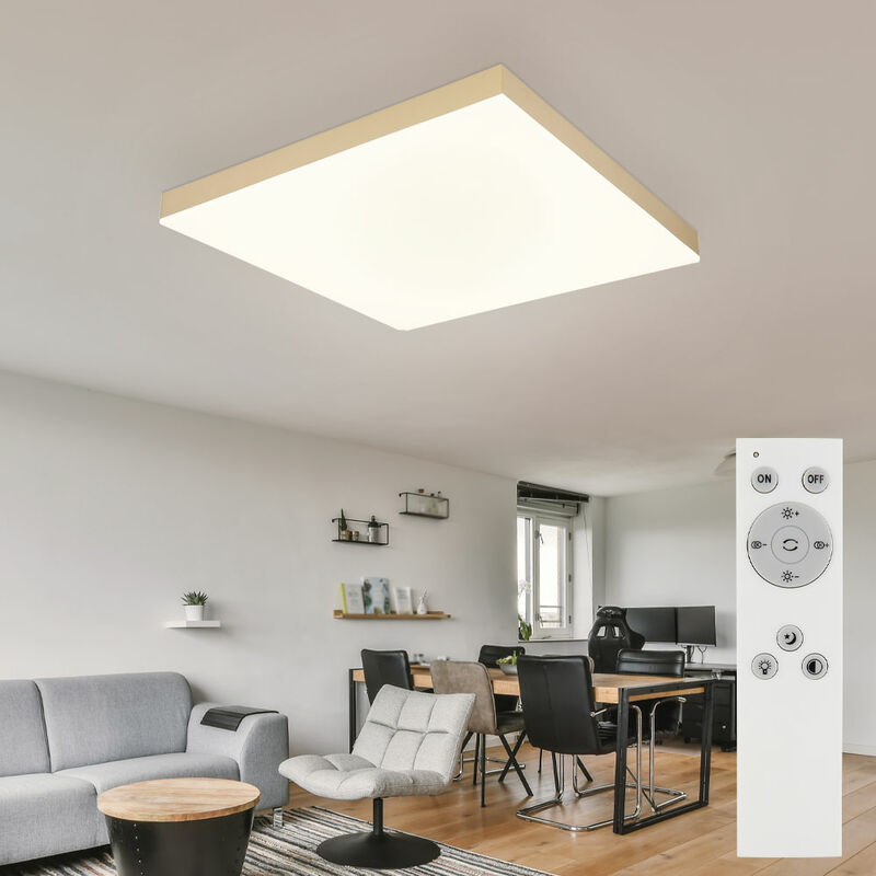 Plafonnier lampe de salon lampe de salle à manger plafonnier luminaire de couloir, télécommande dimmable cct veilleuse-/mémoire, 1x led 24W 1600Lm