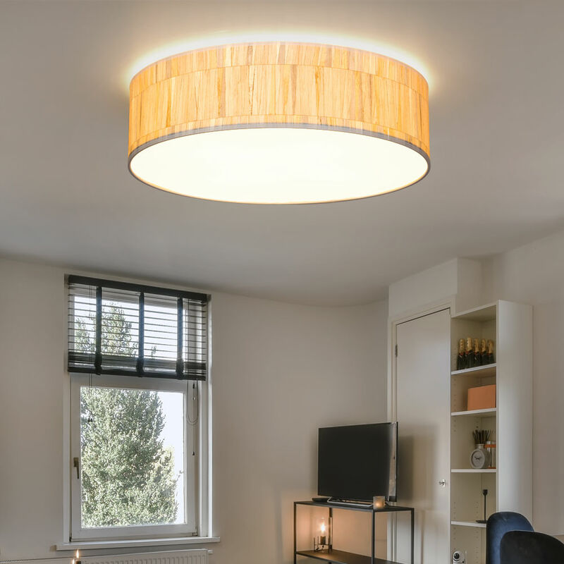 Spot-light - Plafonnier, lampe de salon, plafonnier, 4 flammes, lampe de cuisine, papier peint multicolore, métal plastique blanc, 4x E27, DxH 48x14 Spot-light - Plafonnier, lampe de salon, plafonnier, 4 flammes, lampe de cuisine, papier peint multicolore, métal plastique blanc, 4x E27, DxH 48x14